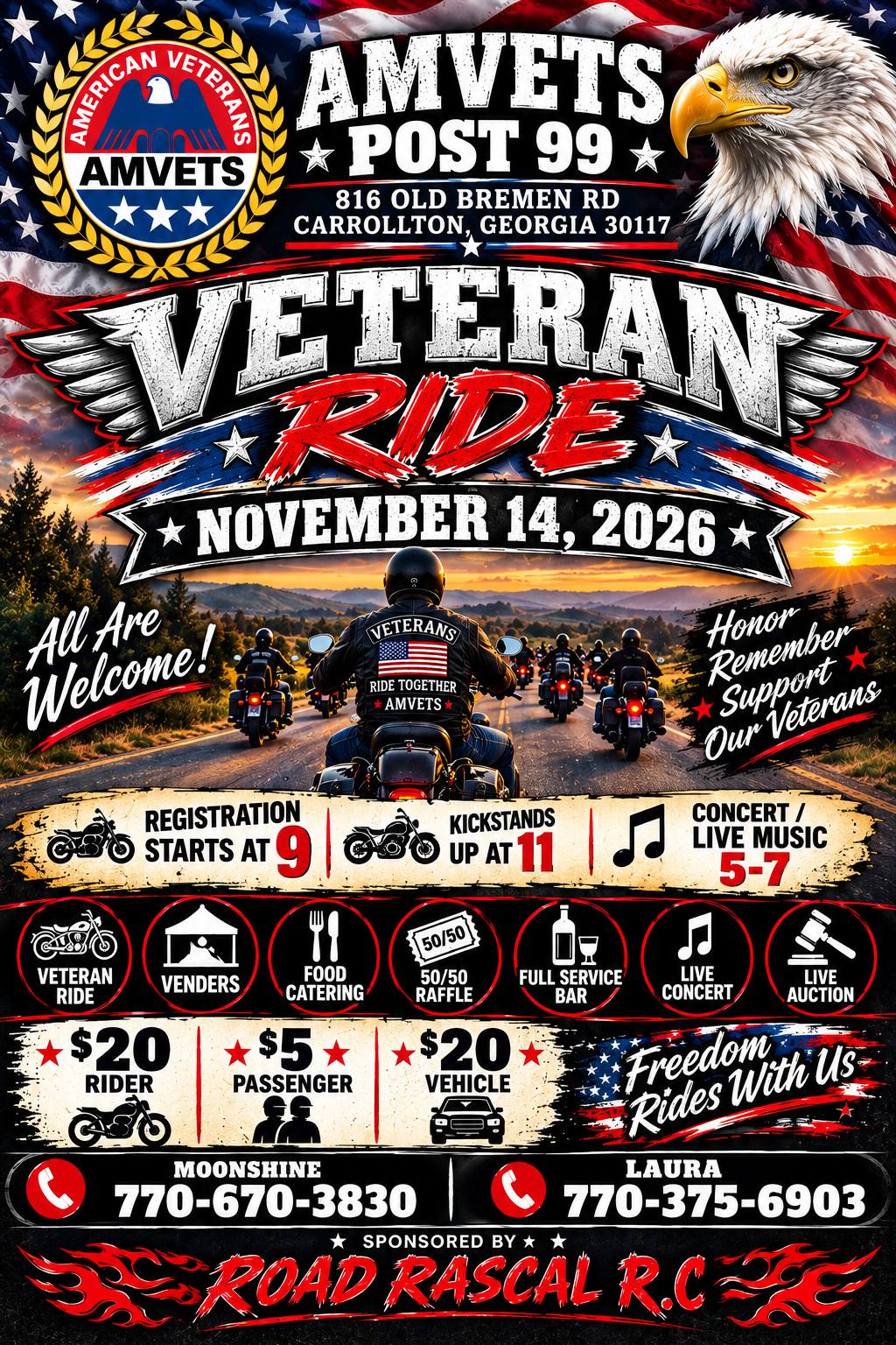 October 3, 2026 Registration starts at 9:00 am KSU at 11:00 am $20