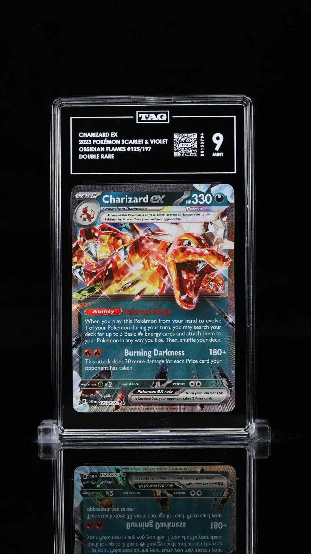 125/197 pokemon card Charizard EX Scarlet & Violet Obsidian Flames PSA 9 MINT  AARC Hobbies Attack 1 Pokmon TCG Charizard ex SV03:
