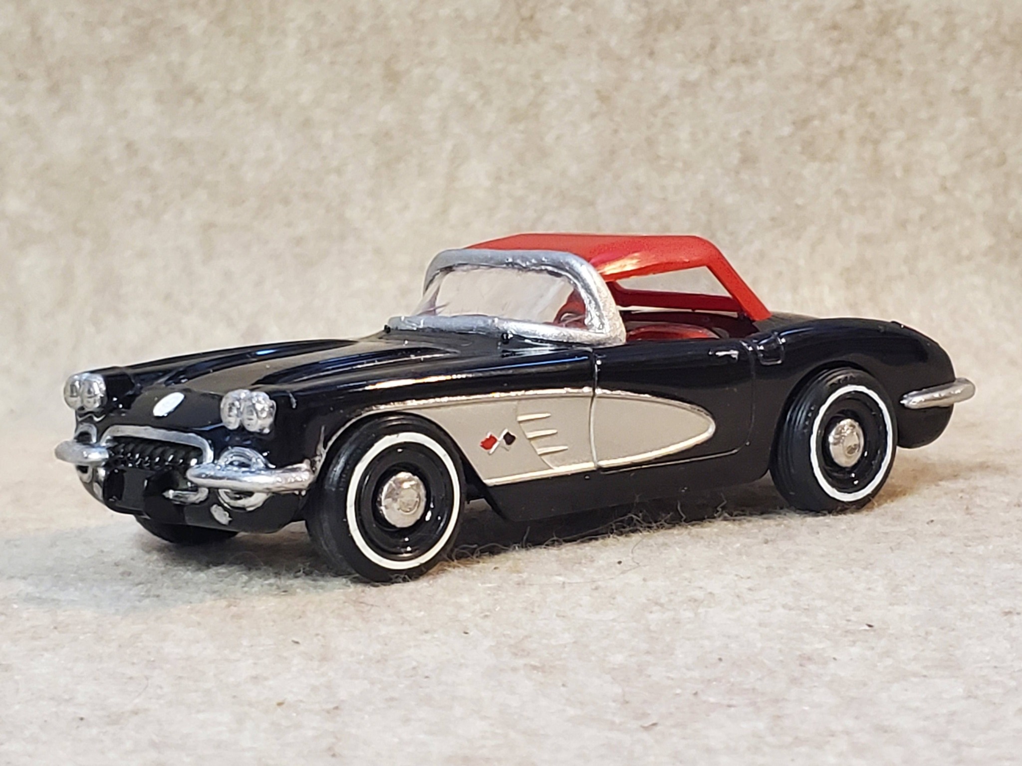 Vintage Monogram 1/12 scale plastic model kit of a 1967 Corvette