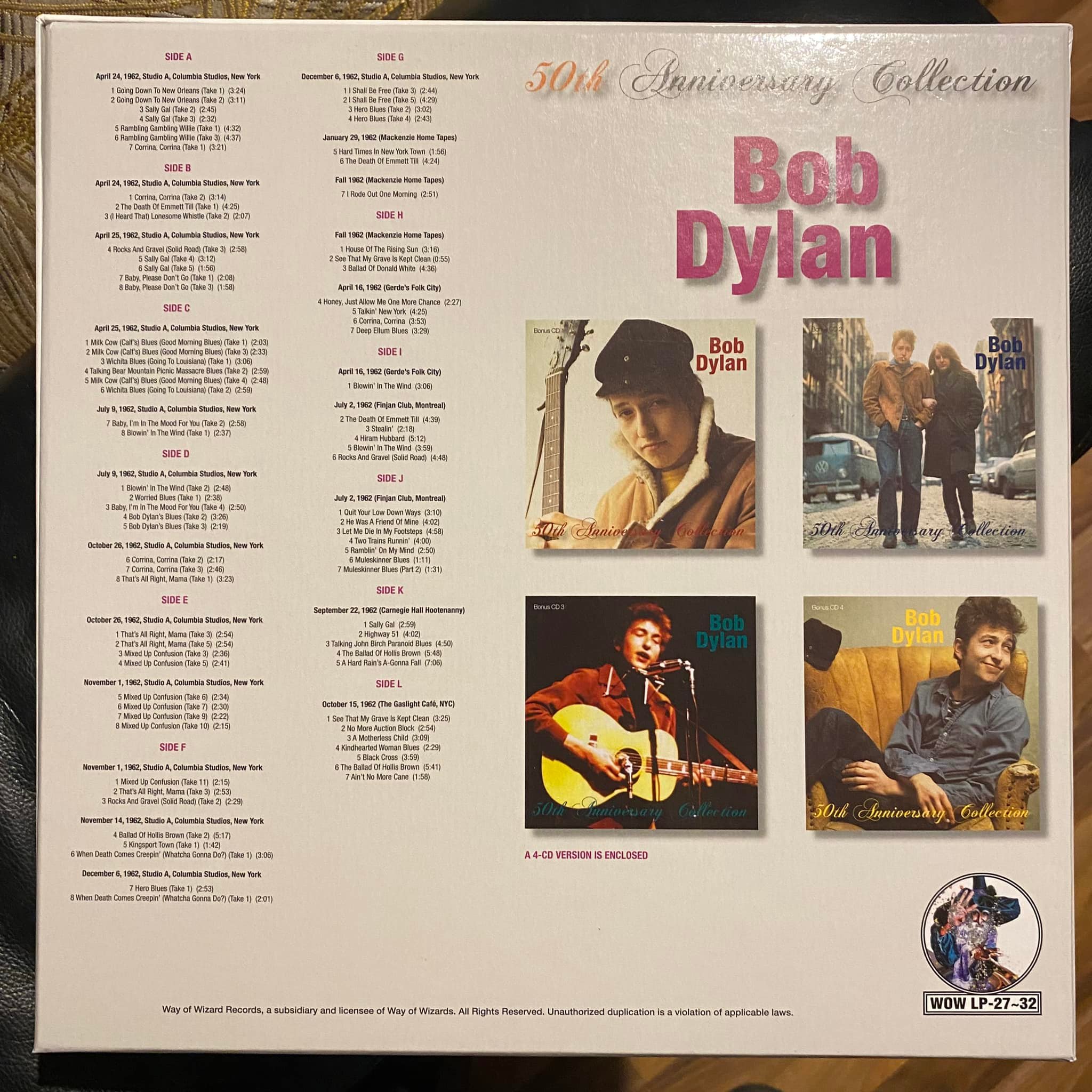 Bob Dylan 50th anniversary collection.6 albums and 4 cd set. Green