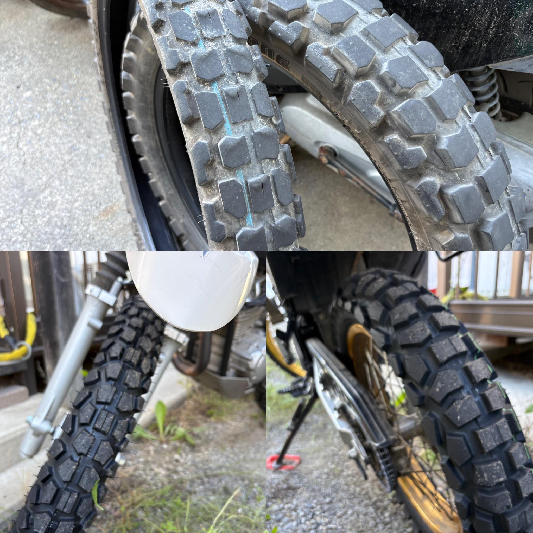 ようやくセロー250のタイヤ前後交換してもらいました！? 新しいタイヤ 