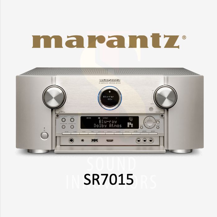 Powerful 7.1 channel slim design AV receiver in black. This