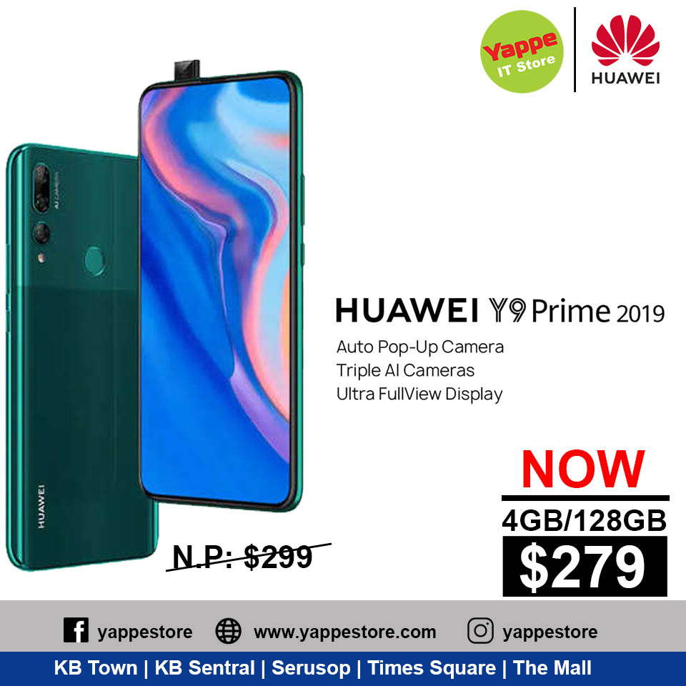 Yappe Store Lowest Price Everyday Turun Harga Huawei Y9 Prime 279 Only Follow Us On Instagram Yappestore On The Spot Bibd At Tamwil Bank Financing Available Baiduri Consumer