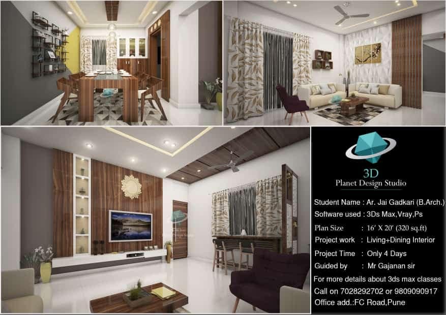 Living interior design by our... - 3D Planet Design Institute