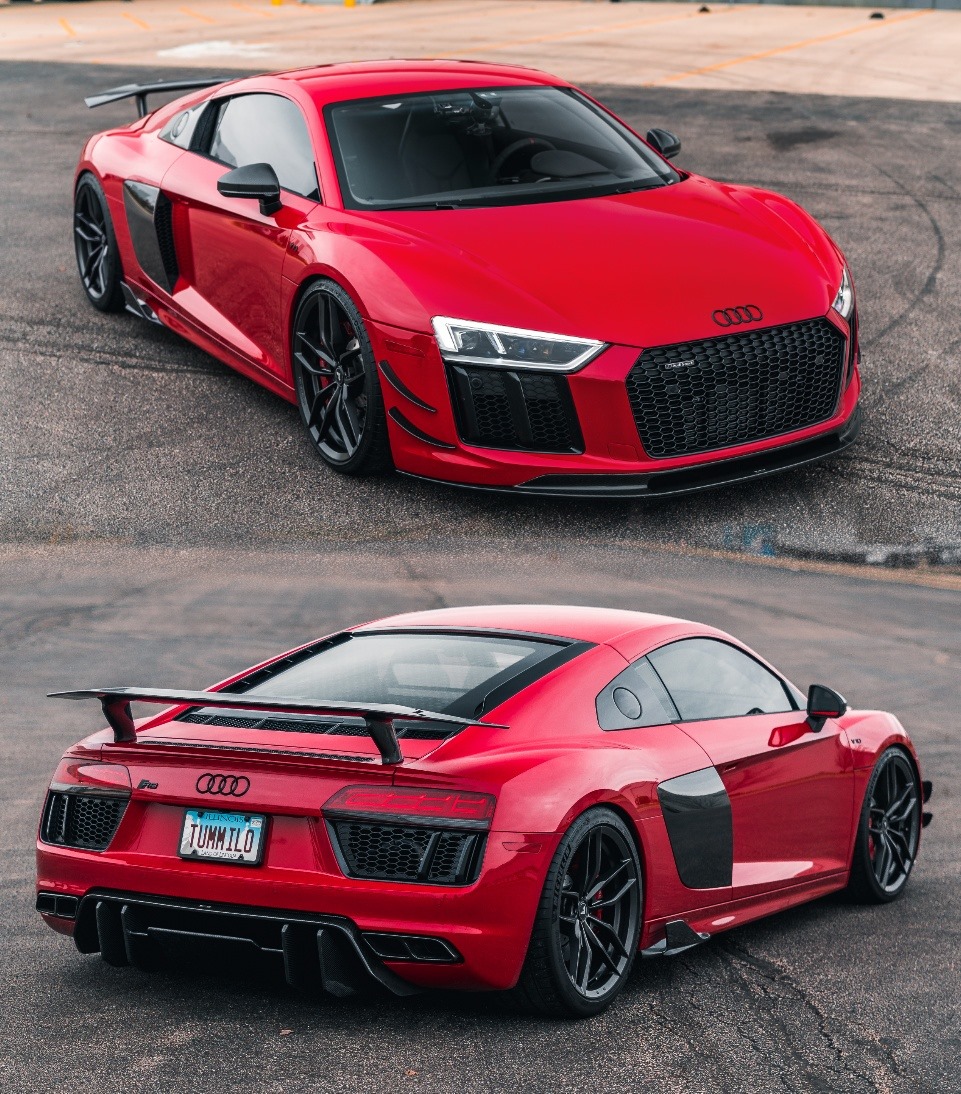 Audi #R8 equipped with our #Vossen HF-5 wheels in a custom finish