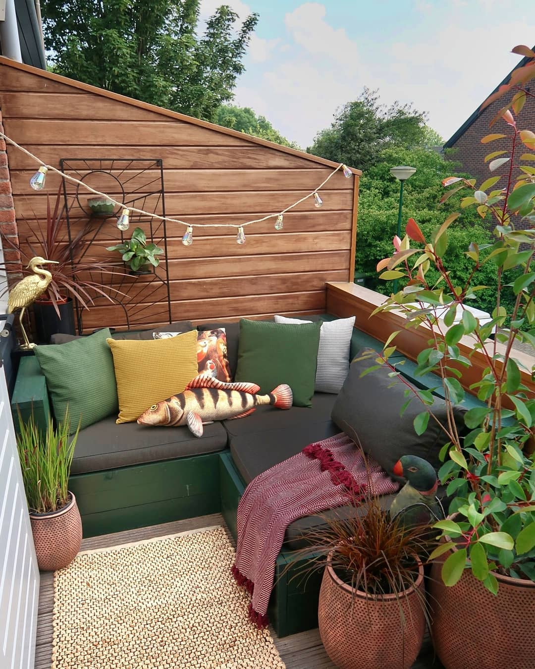 Balkon met een bankje, ziet er super gezellig uit toch? Foto: Finntage