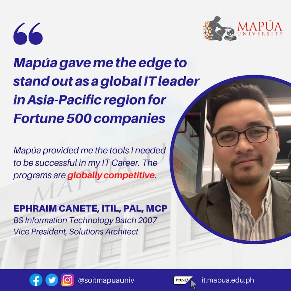 School - BS Information Technology alumnus Ephraim Canete recognizes ...