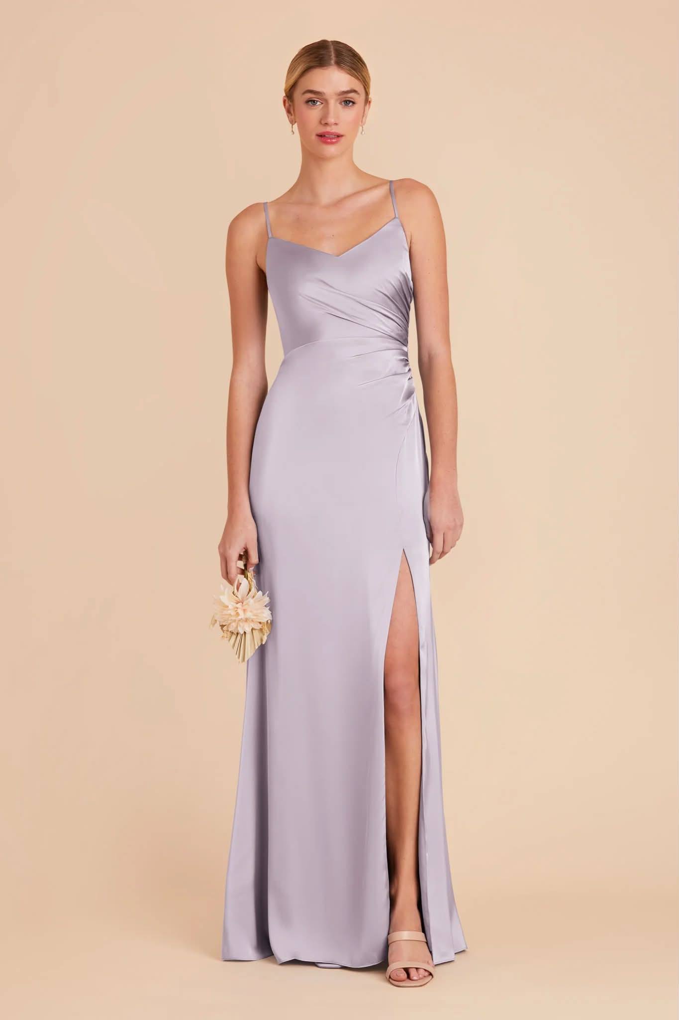 bridesmaid dress tailor Birdy Grey satin alterations in Clarkston, MI Slate Blue V-Neck Lace anahiv COLOR:BLACK SEQUIN