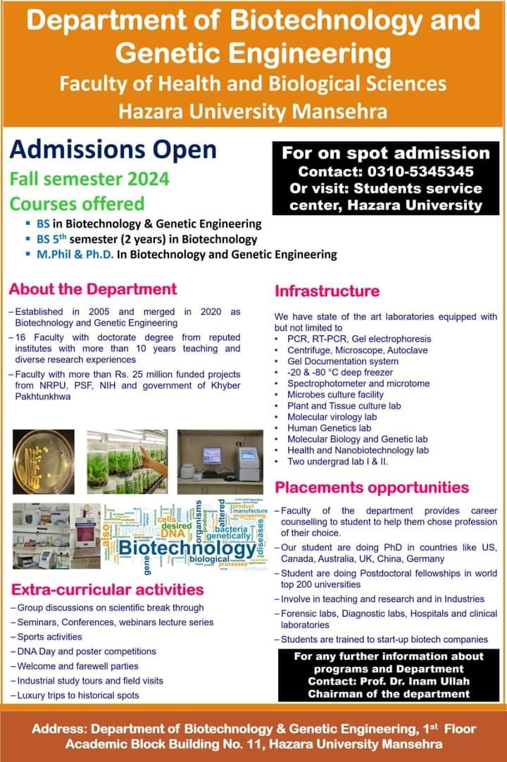 Department of Genetics Hazara university mansehra | Mansehra