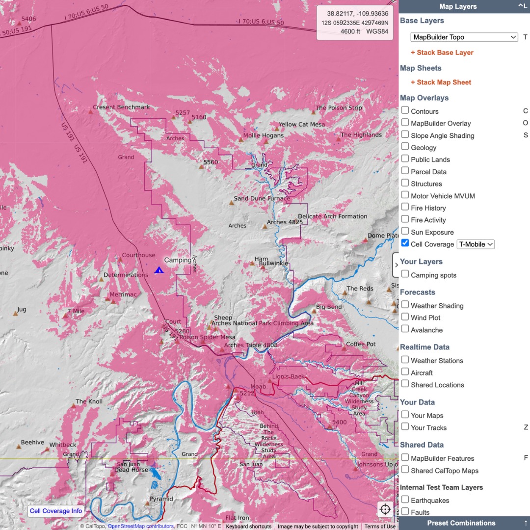 CalTopo - Our new cell coverage layer is live! Available... | Facebook