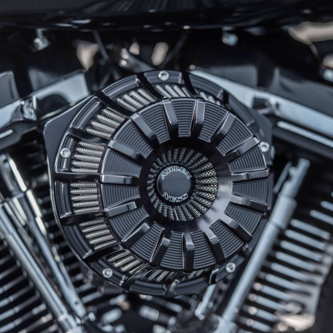 Our 15-spoke Inverted Air Cleaner and 15-spoke Billet Horn are the