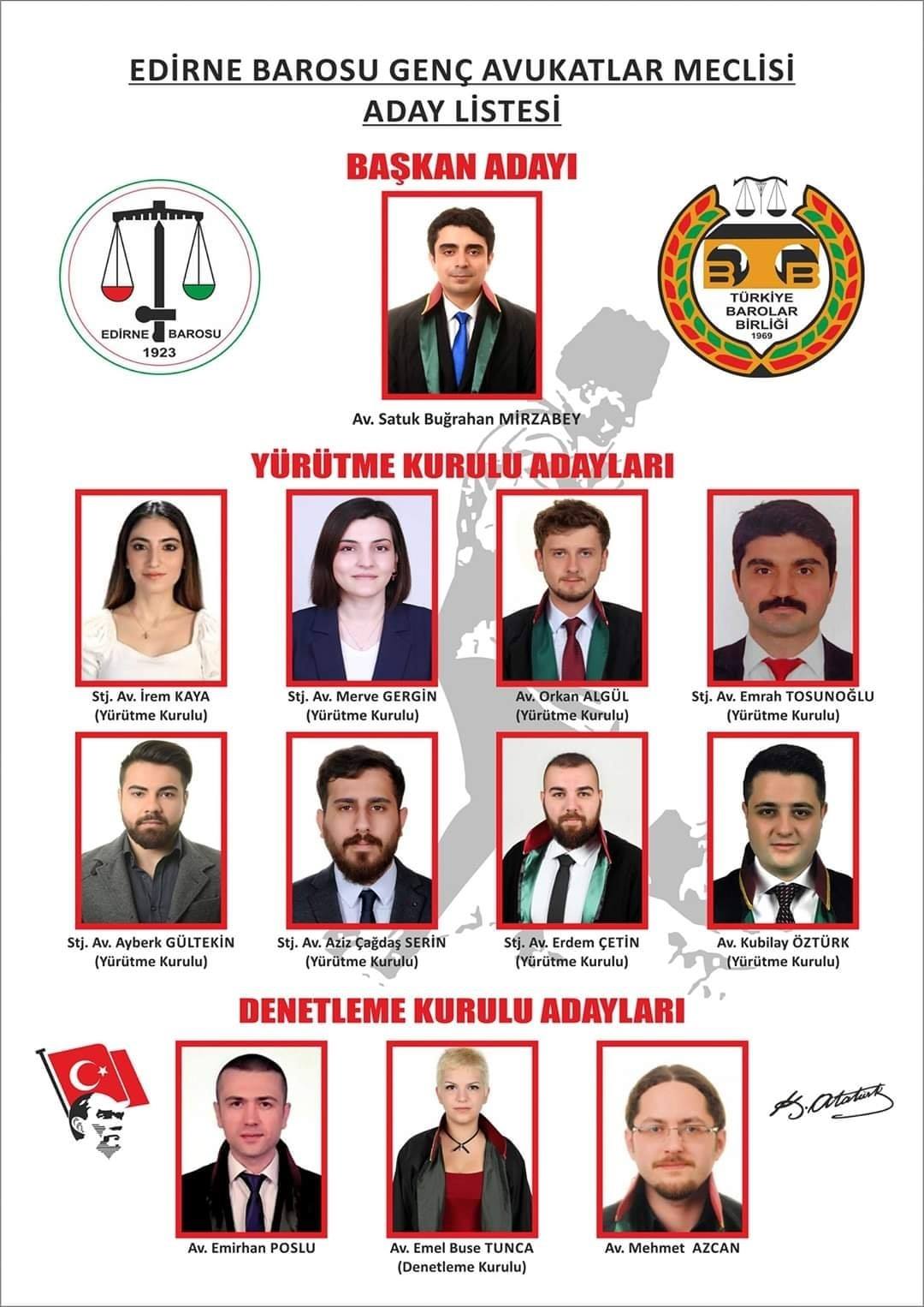Genç Hukukçular listesi adaylık başvurusunu yaptı Stajyer avukatların 