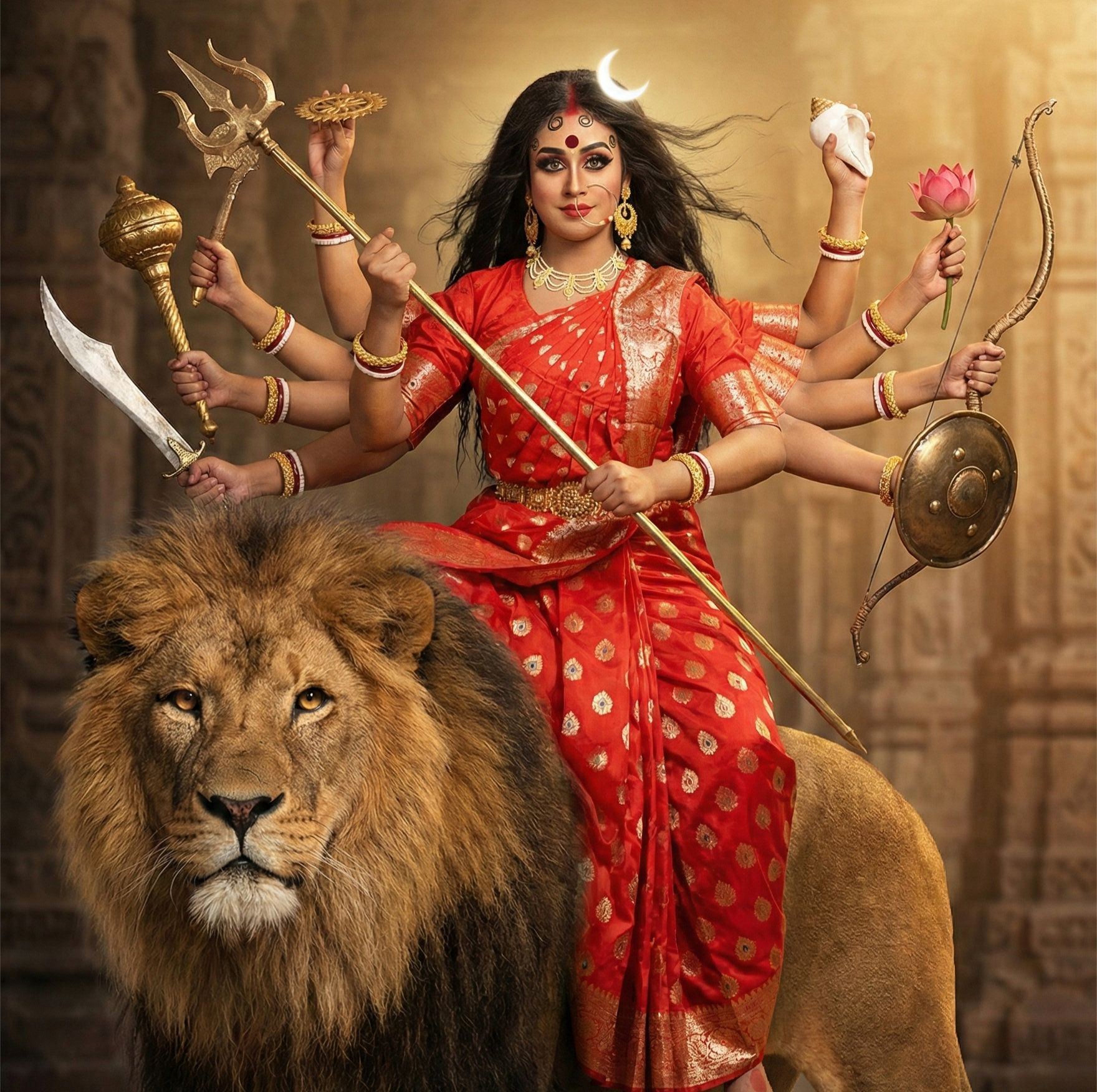 Ratri - Durga🪷🌺🔱 In frame me as devi Ratri Das Make up SurjeetTukai ...