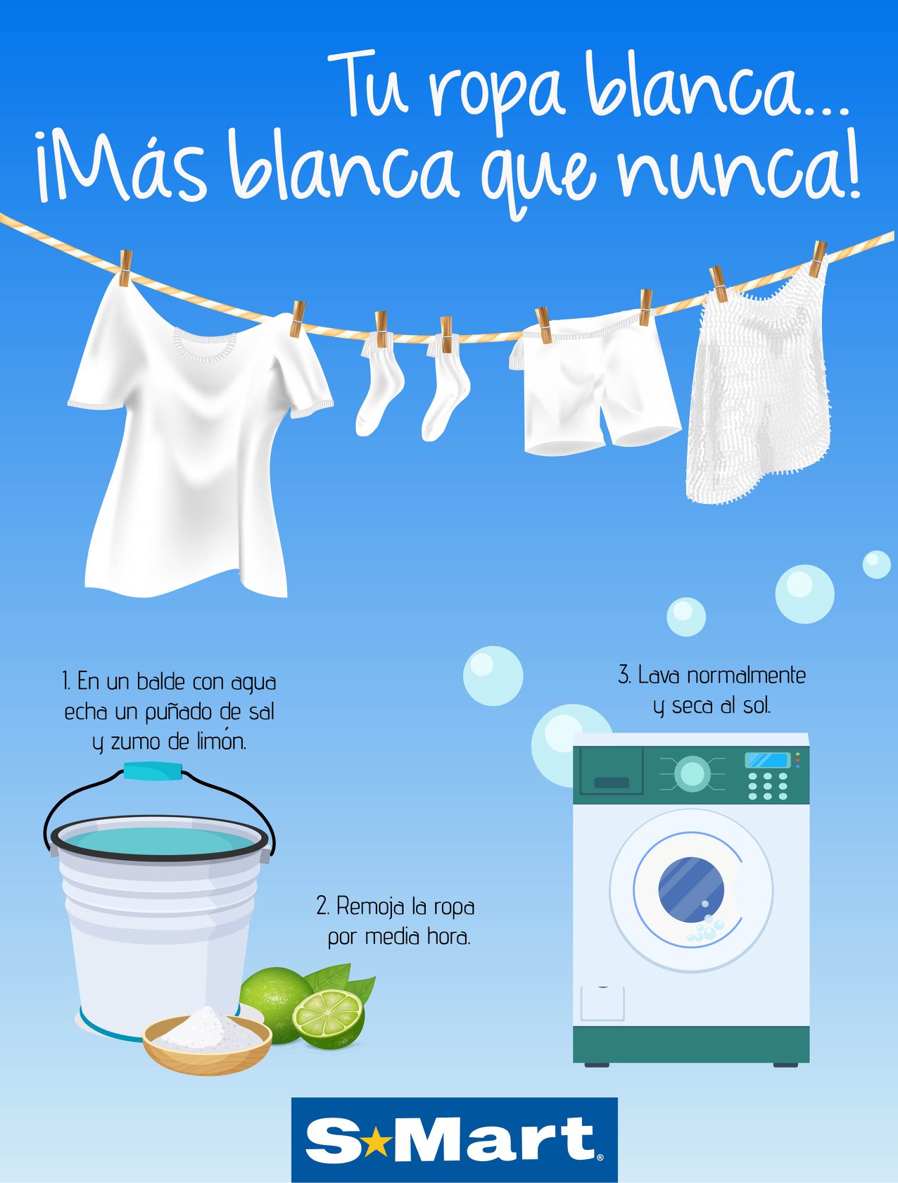 ¿Cómo quitar lo percudido a tu ropa... - Supermercados S-Mart | Facebook