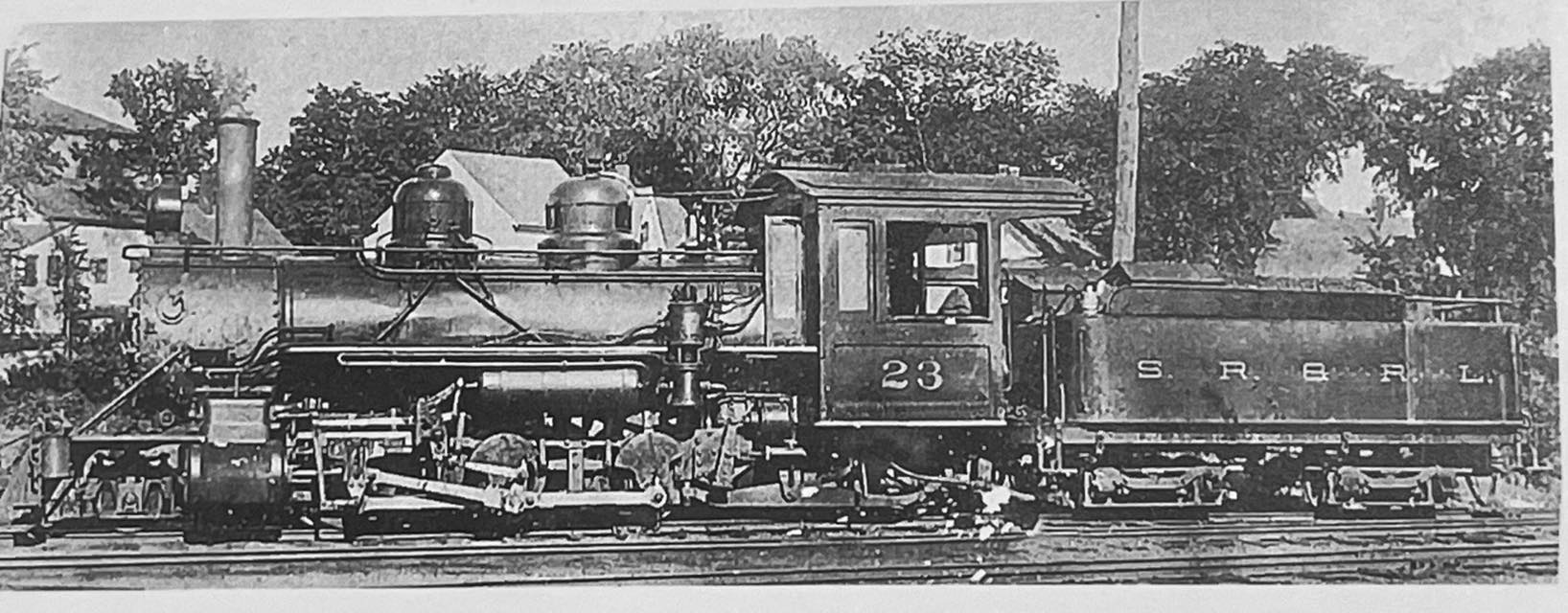 Sandy River & Rangeley Lakes Railroad Train at Strong Station ~1920