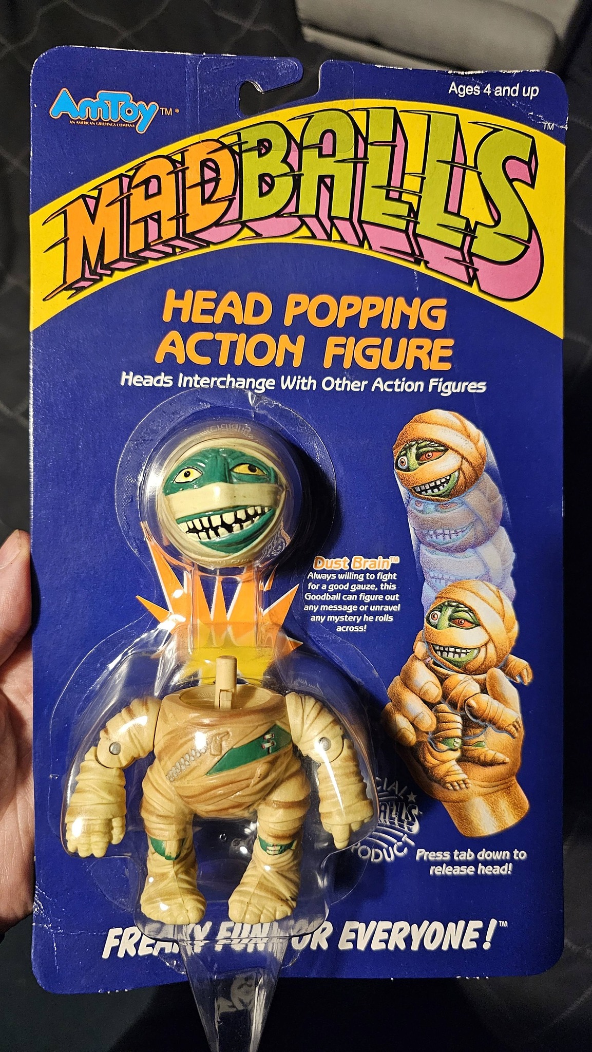 MADBALLS Head Popping Action Figure of Dust Brain from 1986