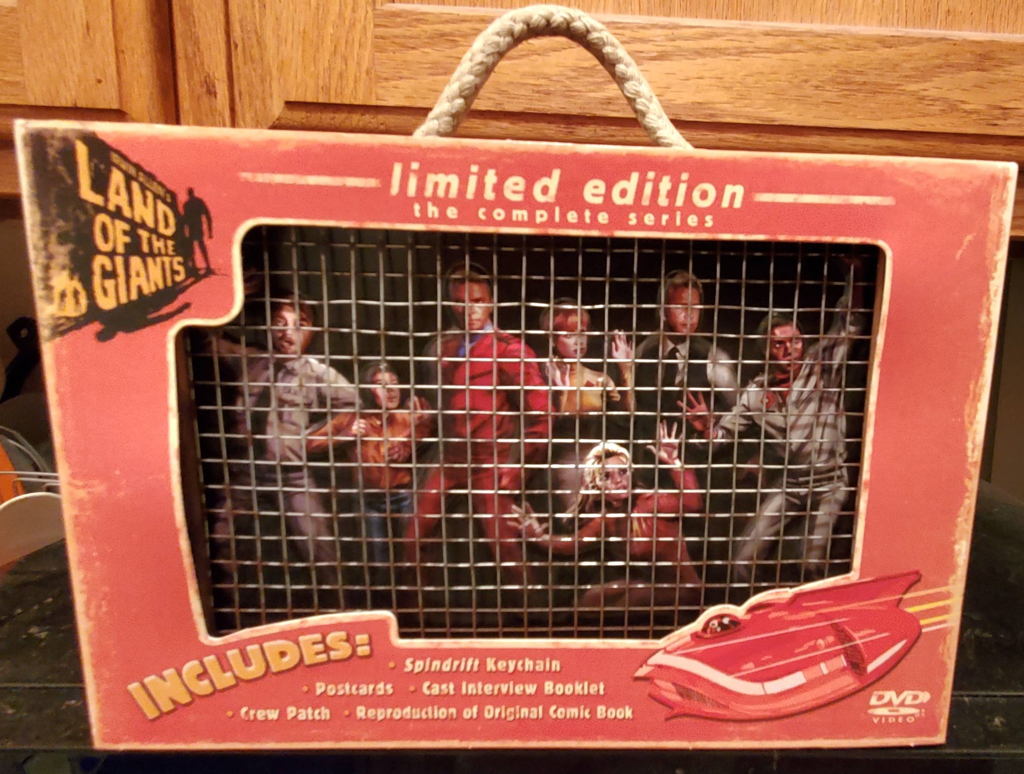 Land of the Giants DVD box set packaging features wooden box and