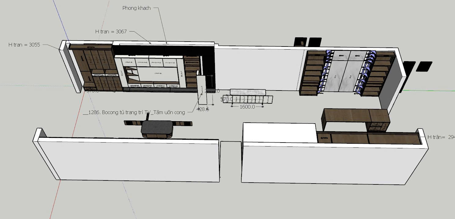 Nội thất gỗ công nghiệp , sketchup , ra file CNC | Đã xuất hiện enscape ...