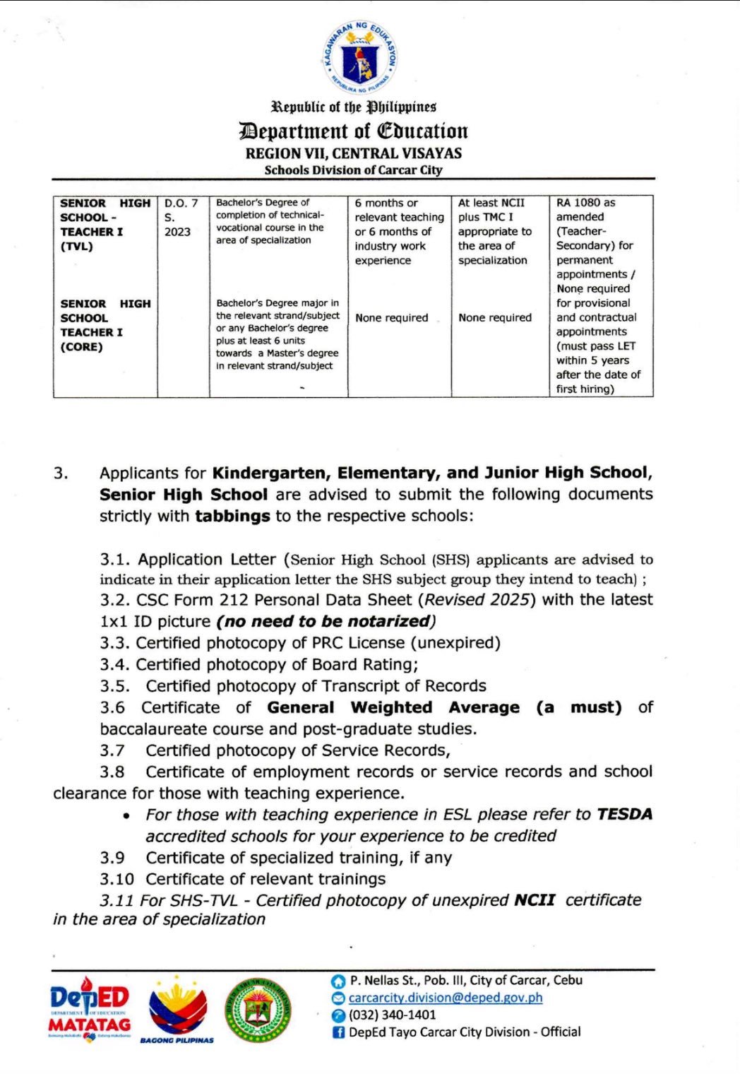 DEPED RANKING NEW GUIDELINES 2025-2026 T-1 | INTENT/APPLICATION LETTER ...