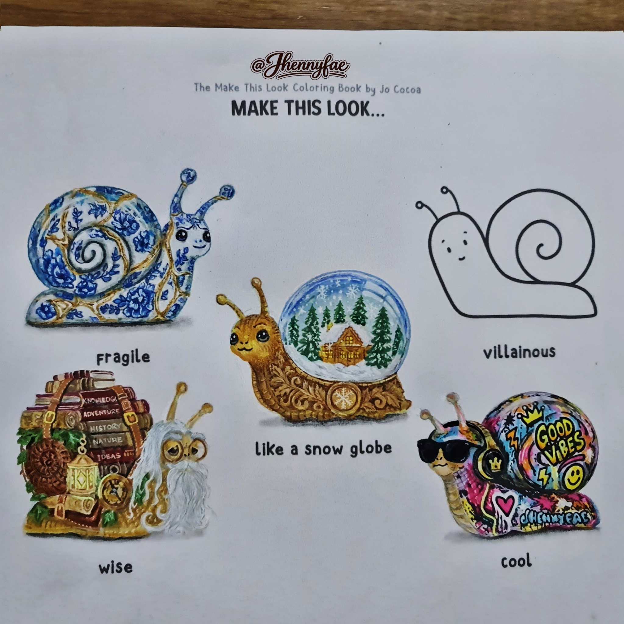 習作『Coco:hesitating』 Adult coloring book review: The Make This Look by Joe Cocco
