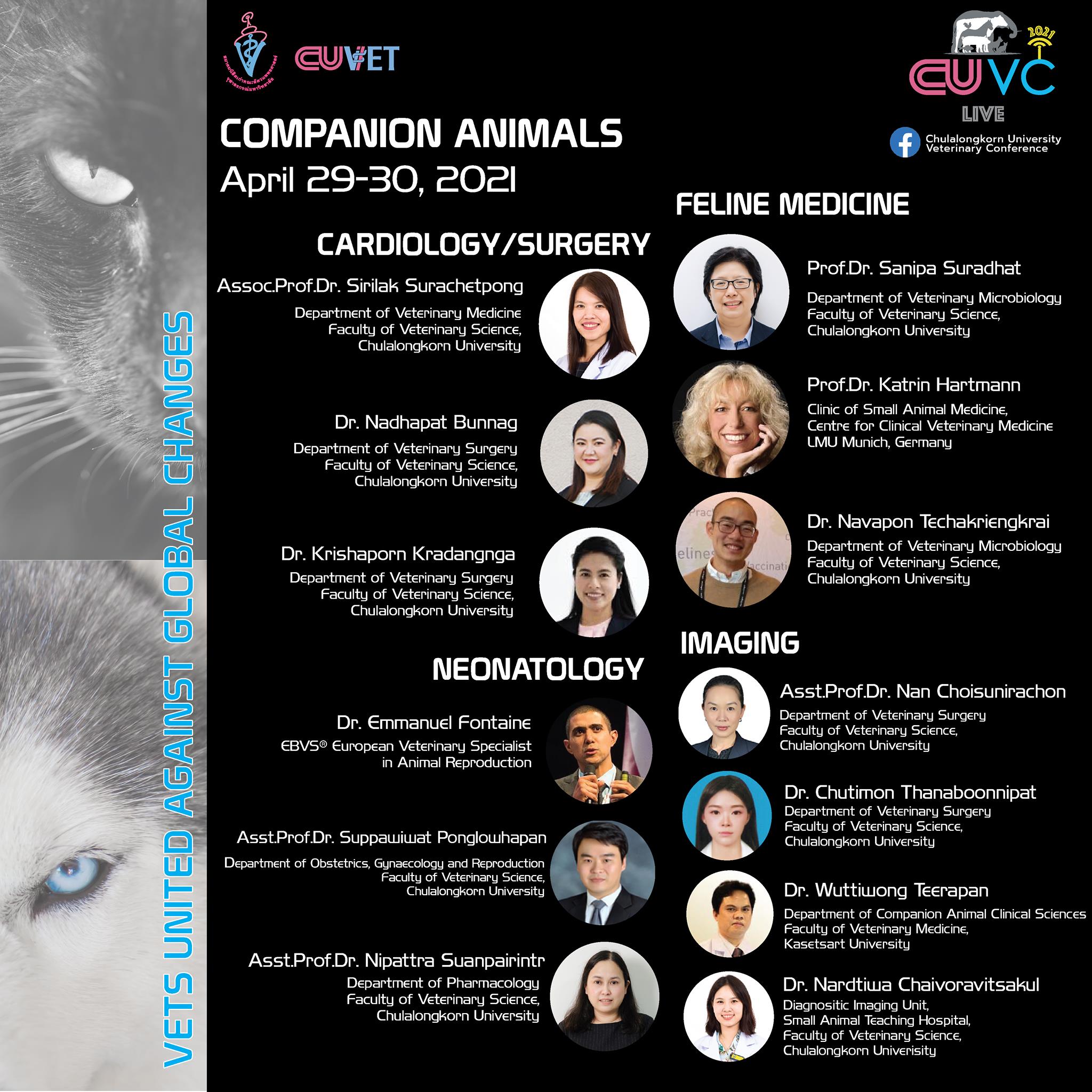 CUVC Live 2021****** Companion animal sessions and speakers