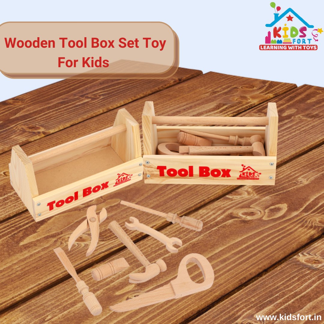 Kids Fort - Kids Fort Wooden Tool Box Set of 7 Piece...