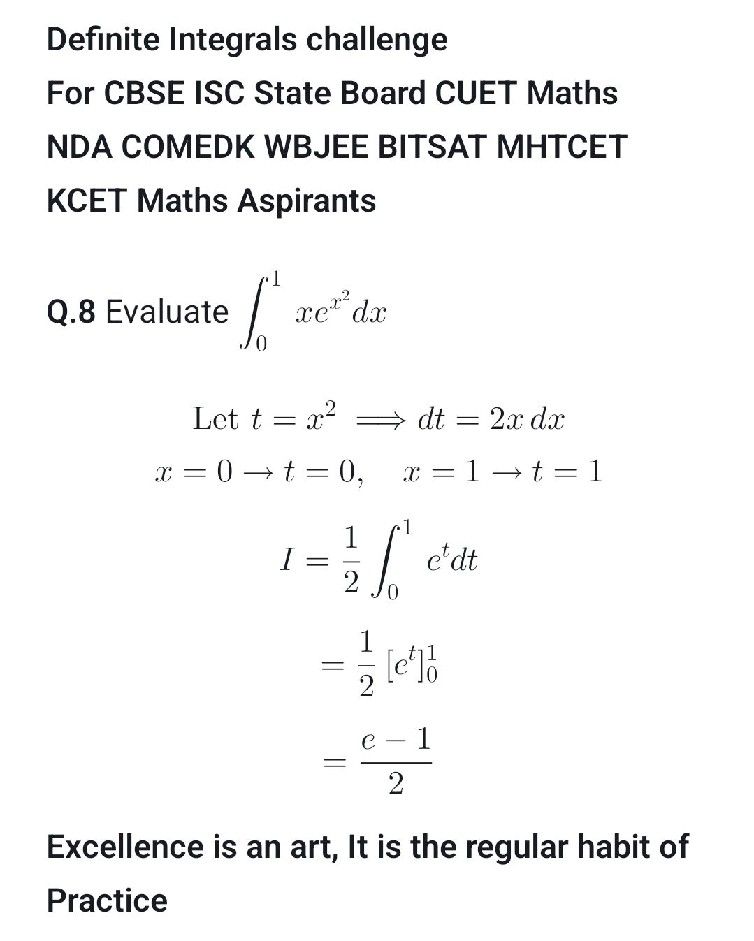 Evaluate definite integral by substitution for CBSE maths
