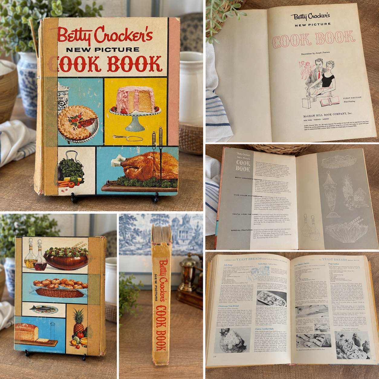 Authentic vintage 1961 Betty Crocker's New Picture Cook Book