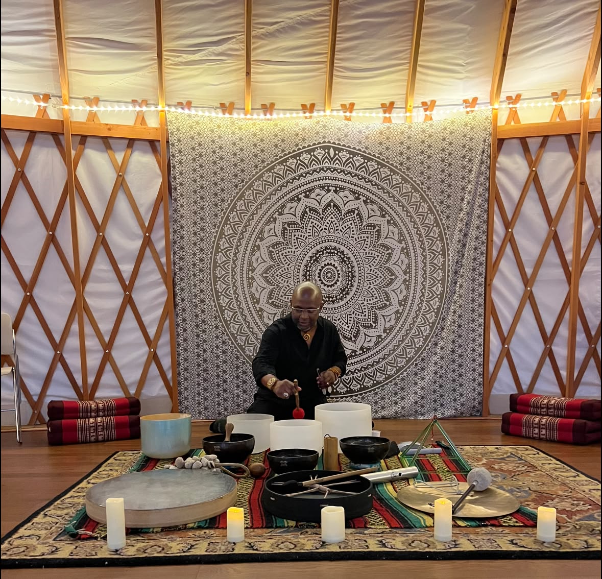 Restorative sound healing session in Chester, Connecticut
