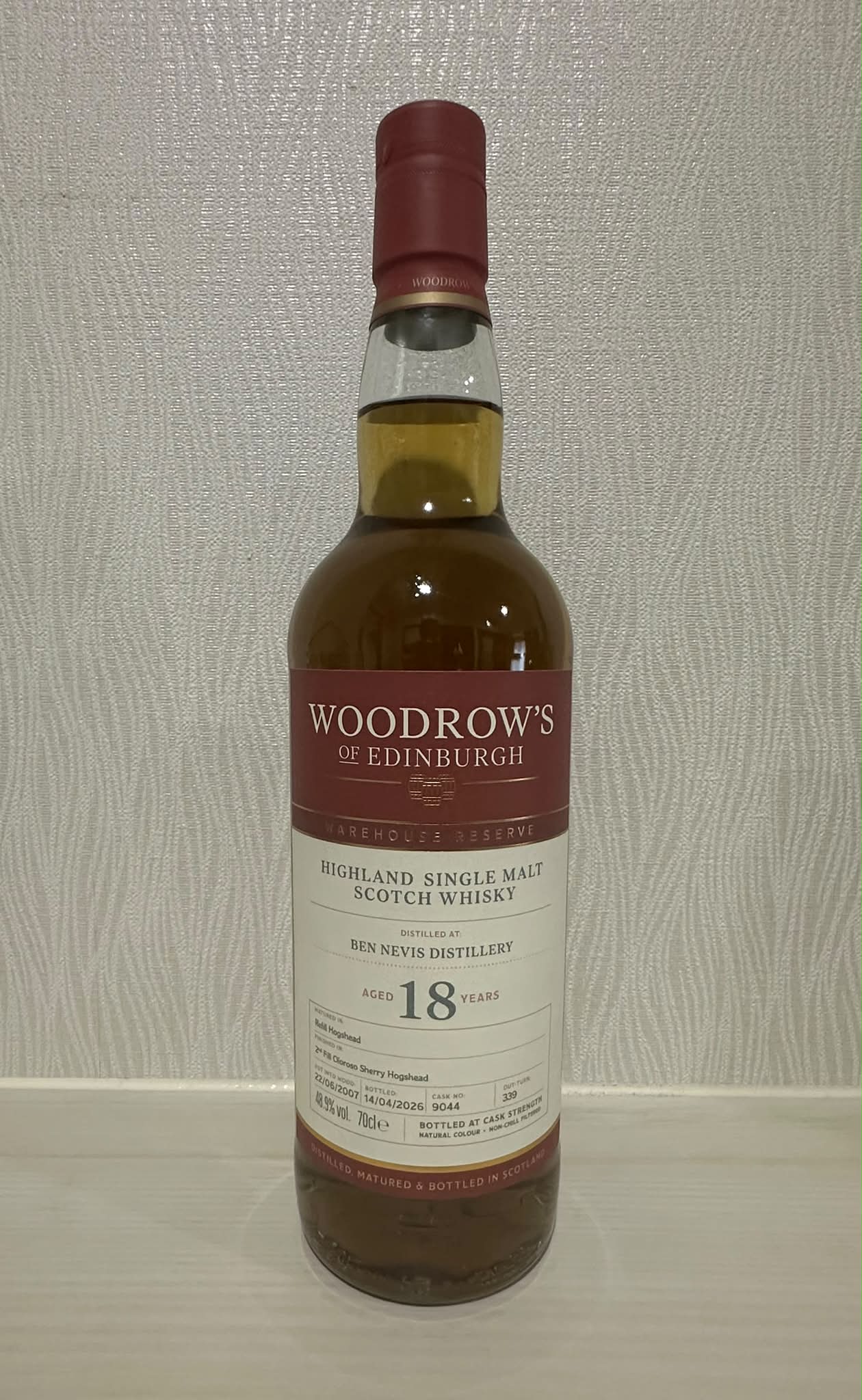◇2026069 ベンネヴィス18年 2007-Woodrow's of Edinburgh