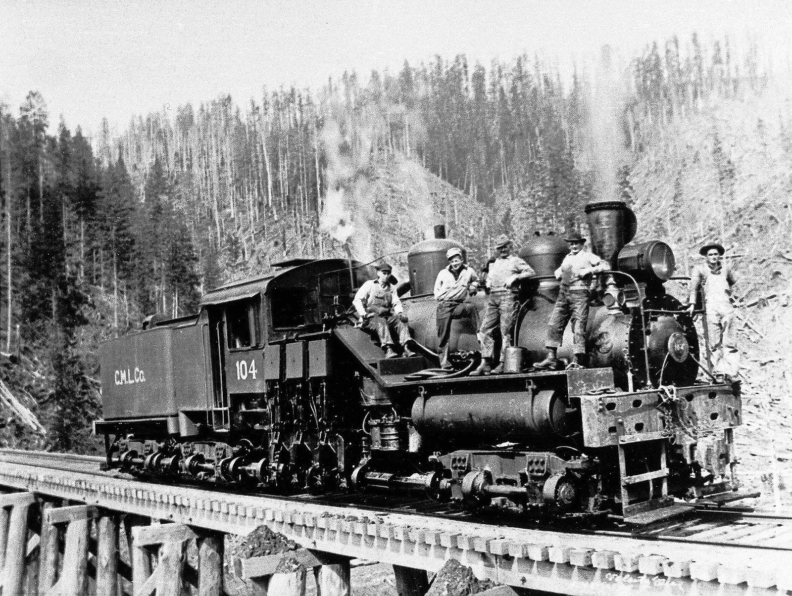 Historic log trains in Coos Bay, Oregon