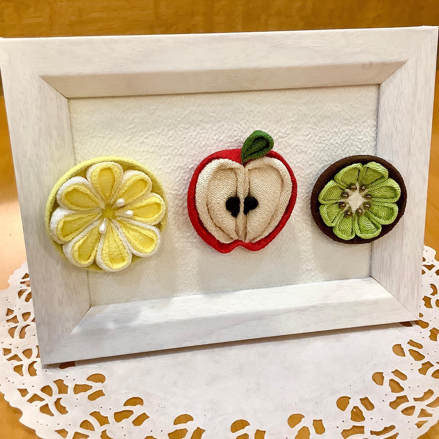 つまみ細工のフレッシュ果実🍋🍎🥝 一緒に作りませんか😊 キット販売