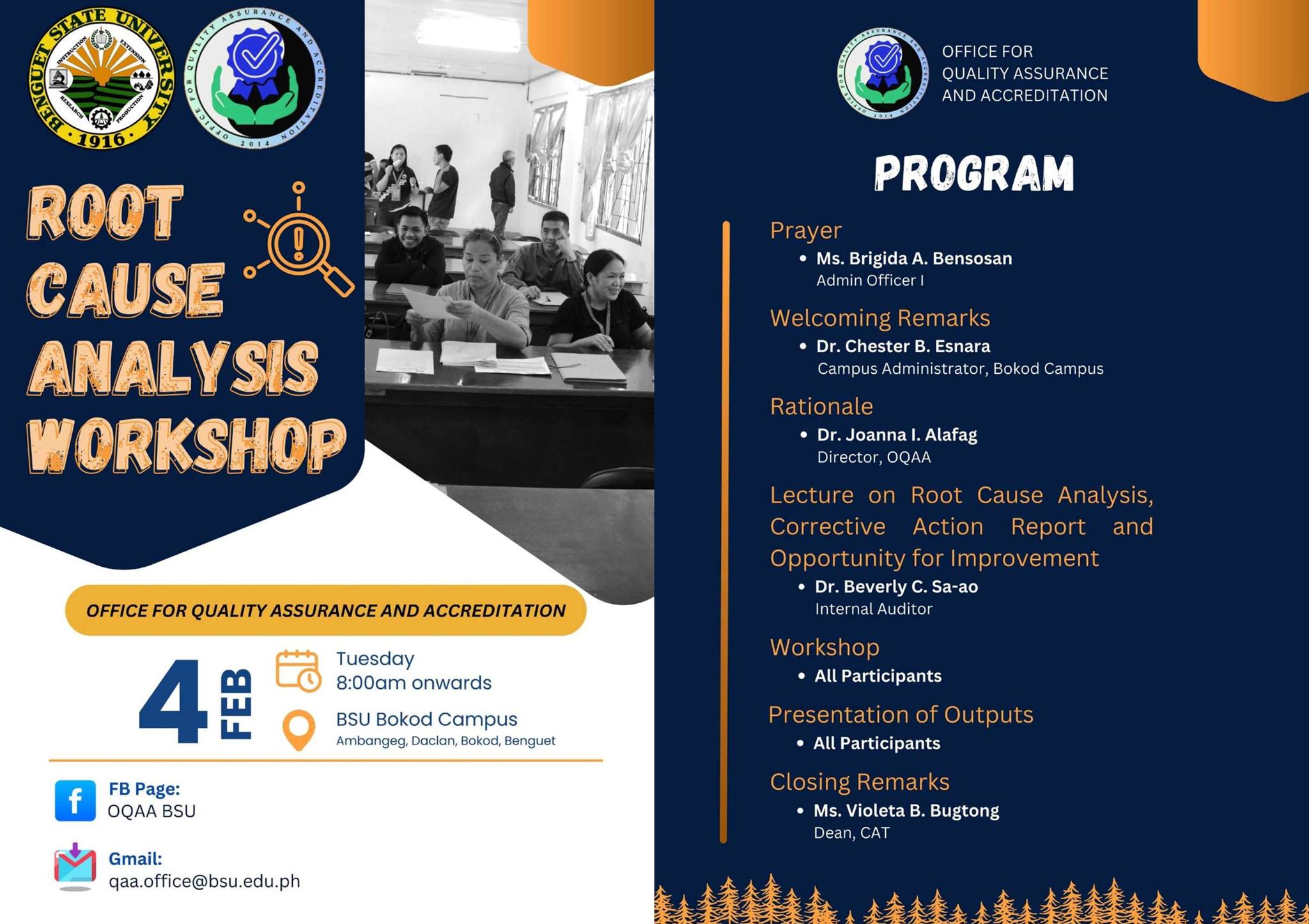Benguet - 𝐁𝐒𝐔 𝐎𝐐𝐀𝐀 𝐂𝐎𝐍𝐃𝐔𝐂𝐓𝐒 𝐑𝐎𝐎𝐓 𝐂𝐀𝐔𝐒𝐄 𝐀𝐍𝐀𝐋𝐘𝐒𝐈𝐒 𝐖𝐎𝐑𝐊𝐒𝐇𝐎𝐏 @ 𝐁𝐎𝐊𝐎𝐃 𝐂𝐀𝐌𝐏𝐔𝐒 ...