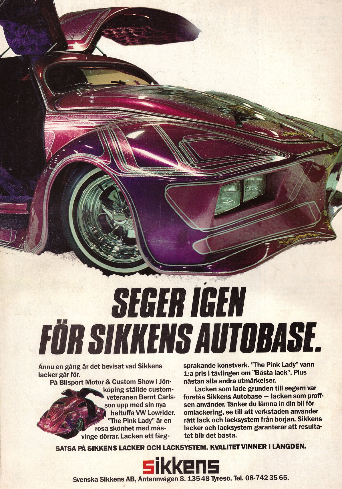 The Pink Lady VW at a custom car event in Sweden