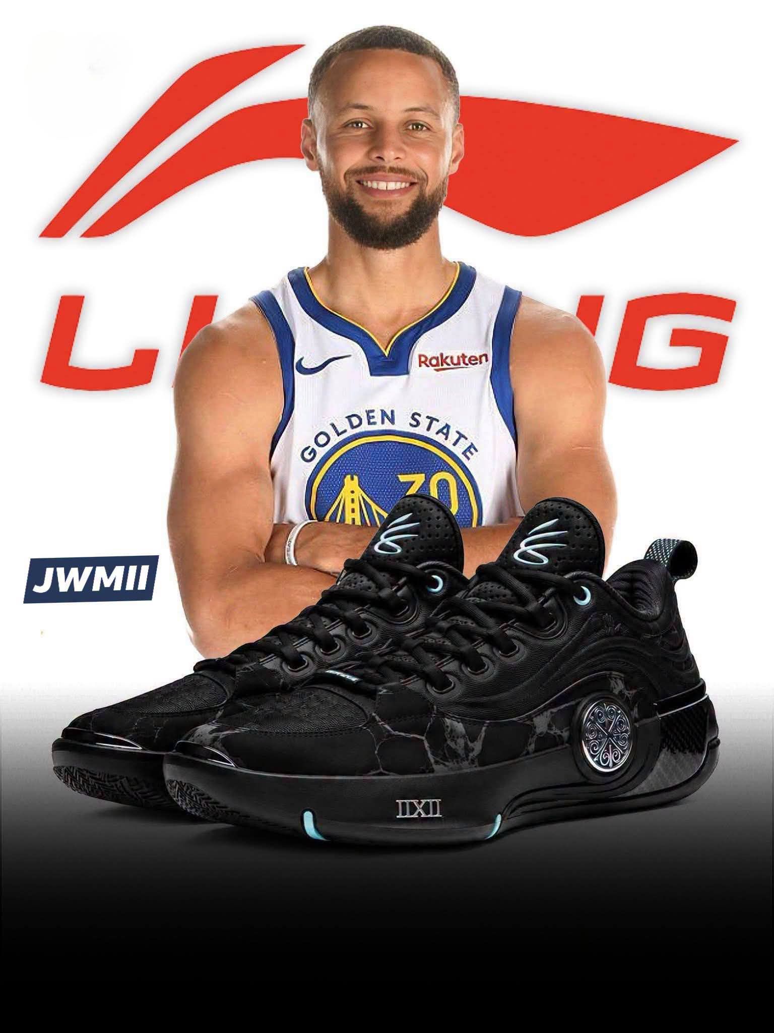 Stephen Curry wearing Jimmy Butler's signature shoes, the Li-Ning