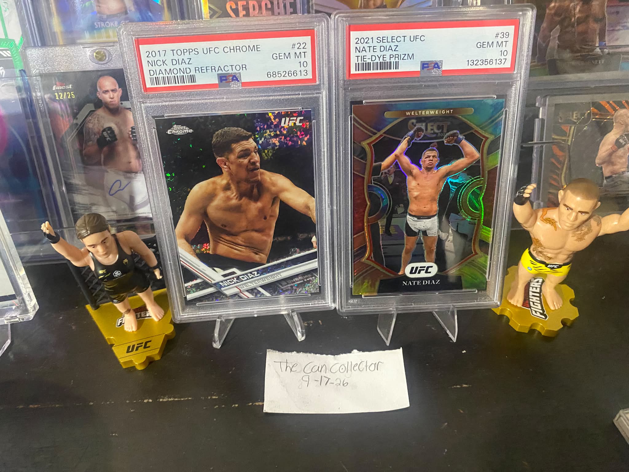2017 Nick Diaz Diamond Refractor SSP PSA 10 and Nate Diaz Tie-Dye