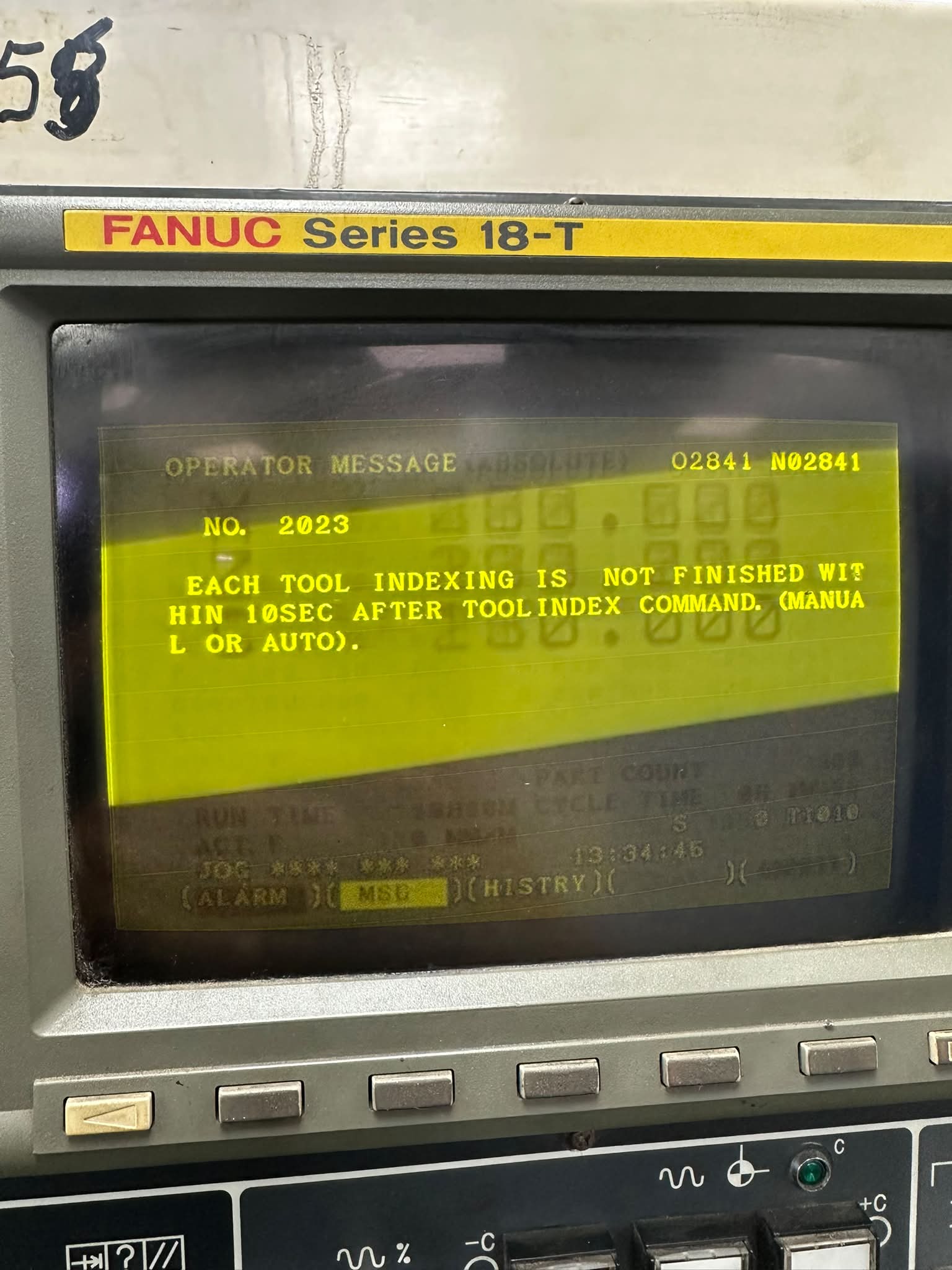 Fanuc CNC lathe turret indexing alarm issue with tool changes