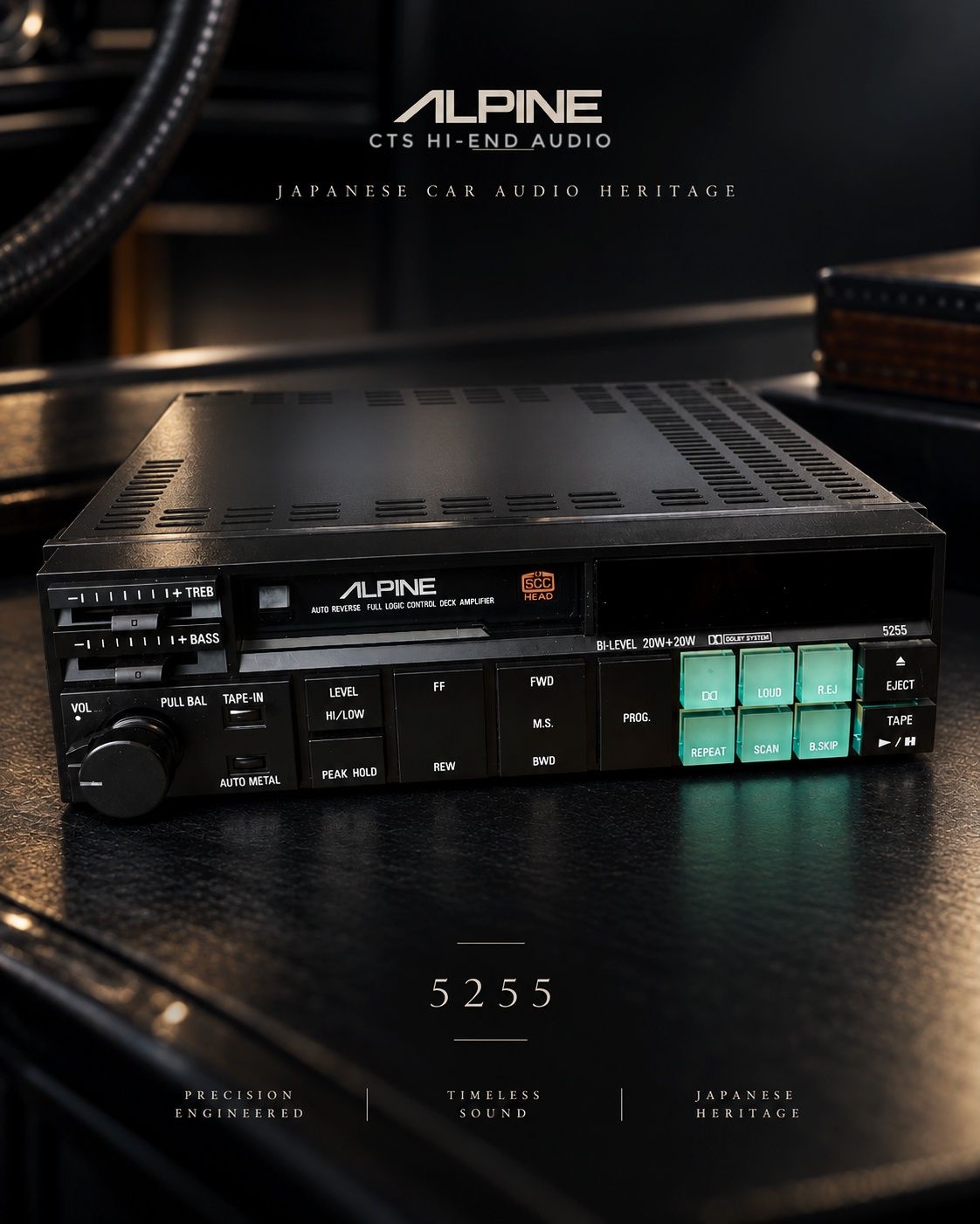 ALPINE カーオーディオ 7294J Alpine 7294j car stereo with classic tape display