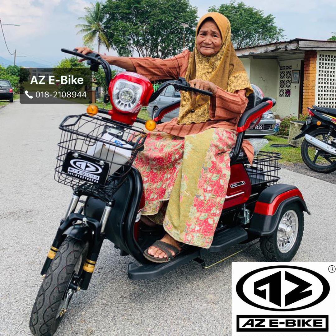 Az E Bike Skuter Elektrik 3 Roda Yang Paling Sesuai Orang Tua Pakai Jenama Malaysia Yang Berkualiti Tinggi Boleh Reverse Senang Parking Seat Boleh Abjust Boleh Duduk 2 Dewasa