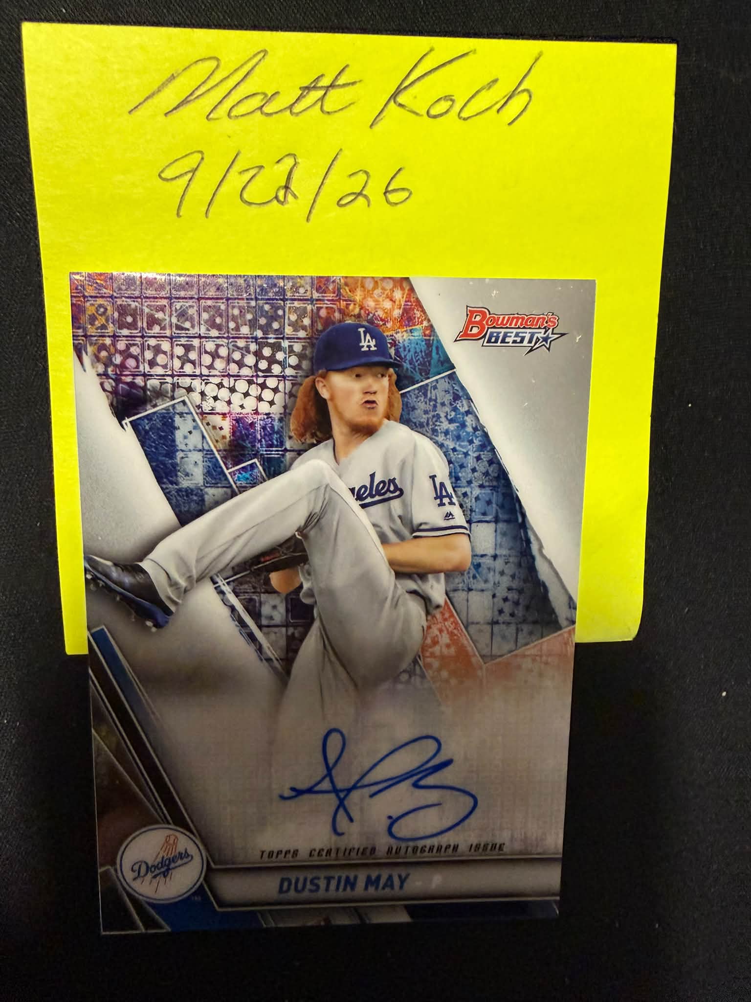 Dustin May Bowman Best 19 Auto Card for Auction