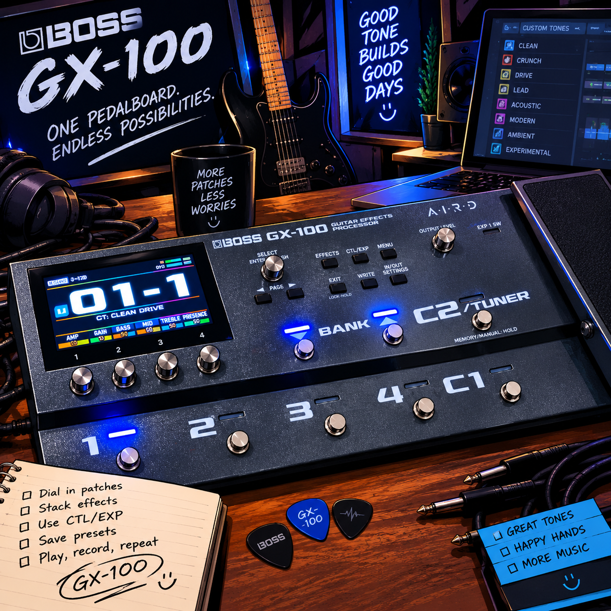 Can Boss GX-10 connect to two Bluetooth devices at once for patch