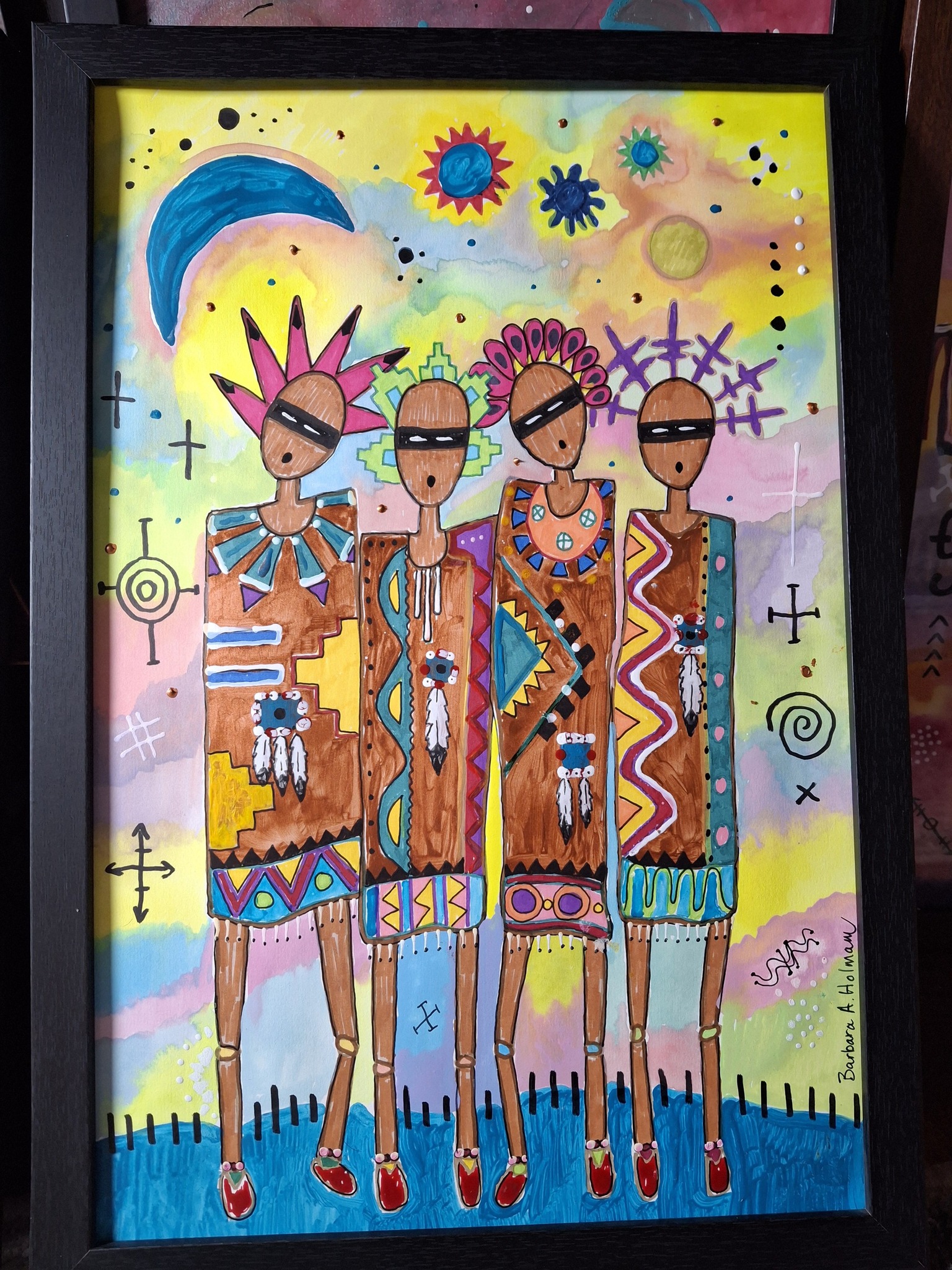 Barbara Holman's Mixed Media Artwork: Wakanpi Series Figures