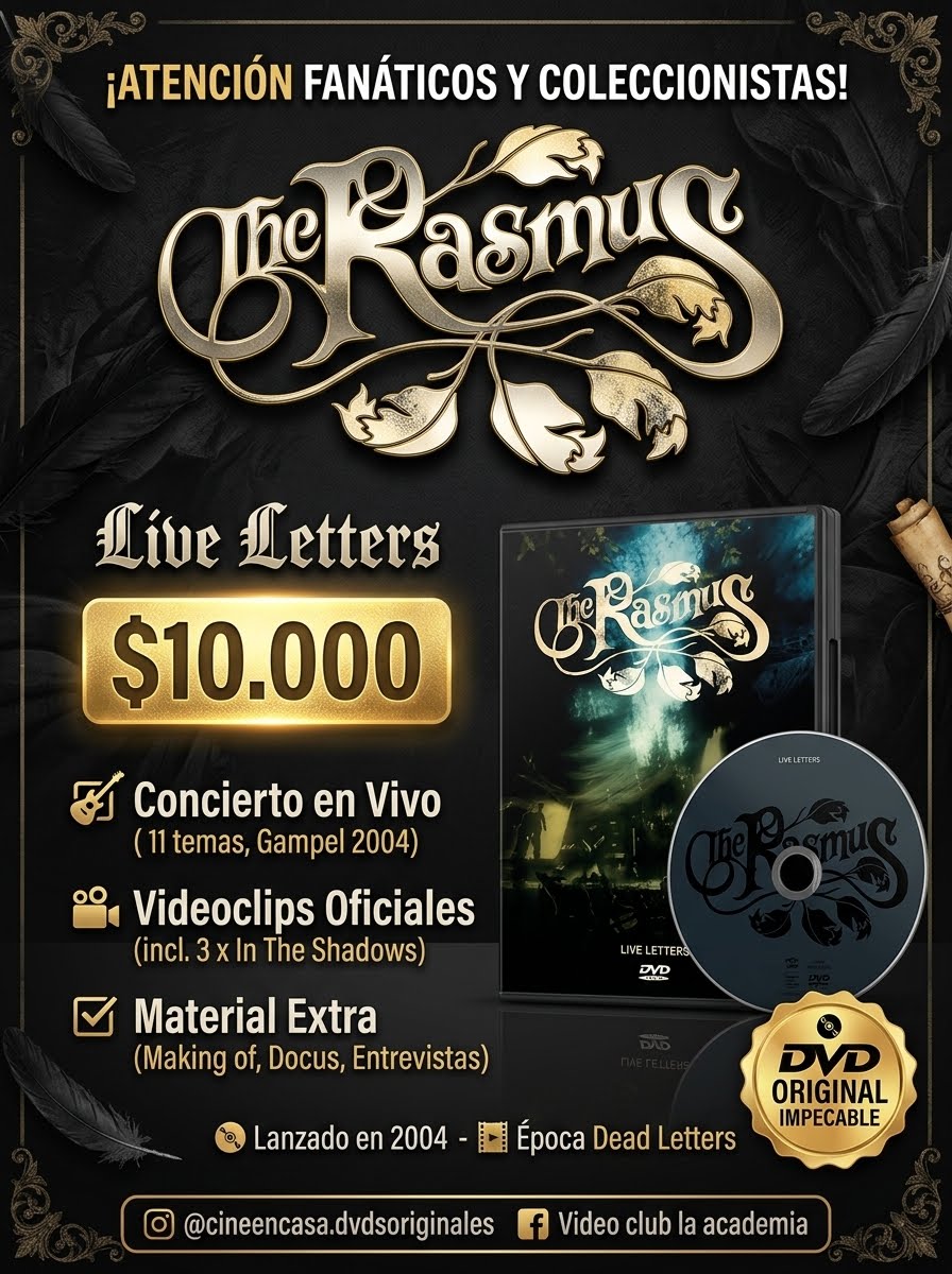 The Rasmus - Live Letters Dvd Original Impecable Físico