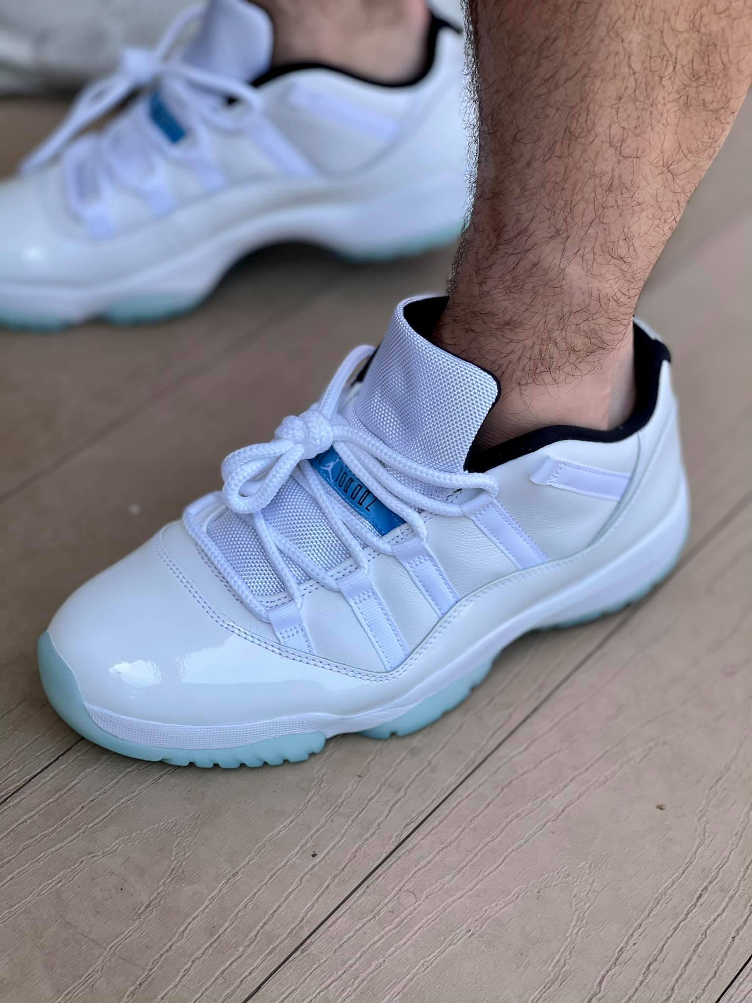 The “Legend Blue” Air Jordan 11 Lows are dropping this month. 🥶