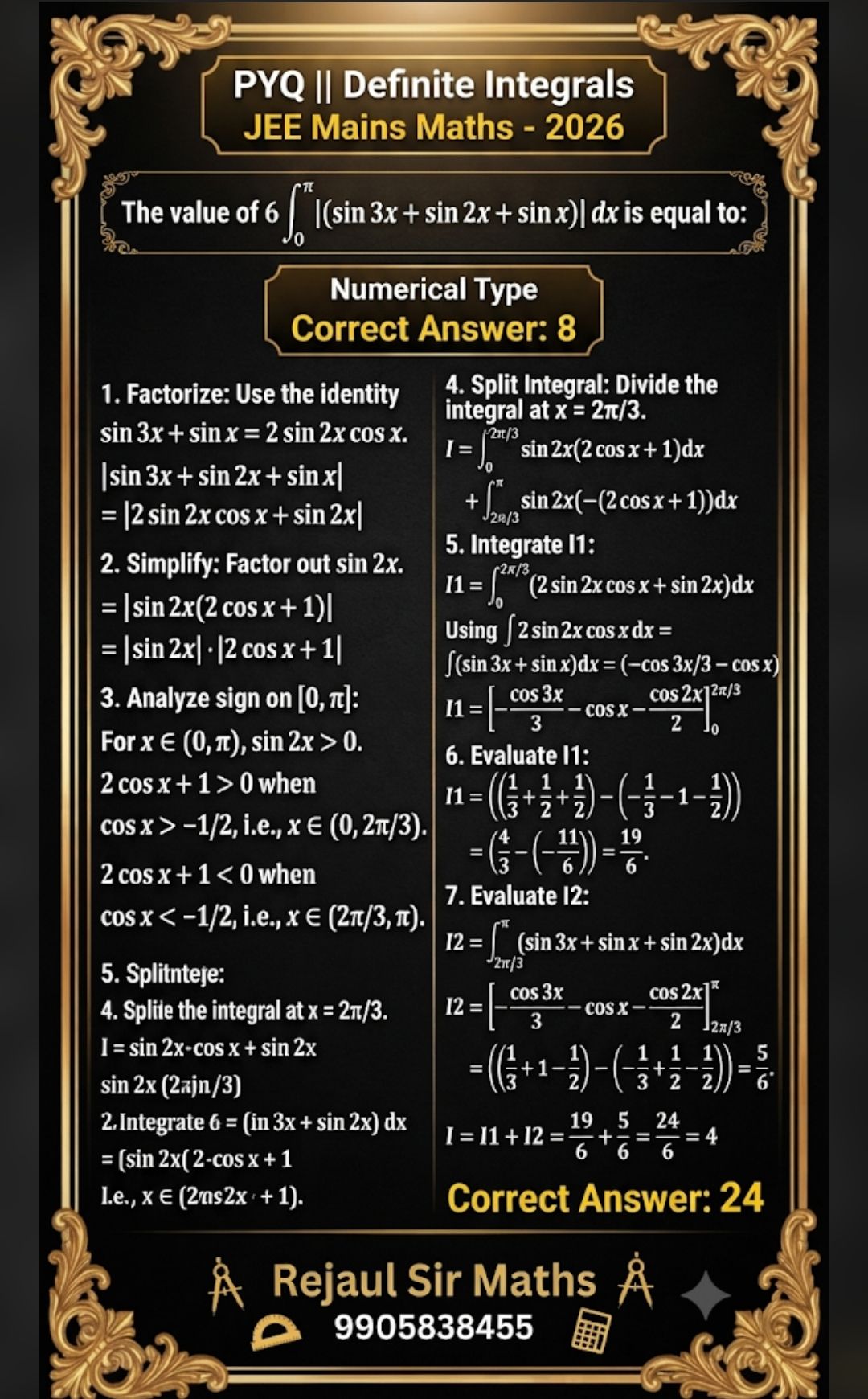 Definite integrals JEE mains maths practice problems and solutions