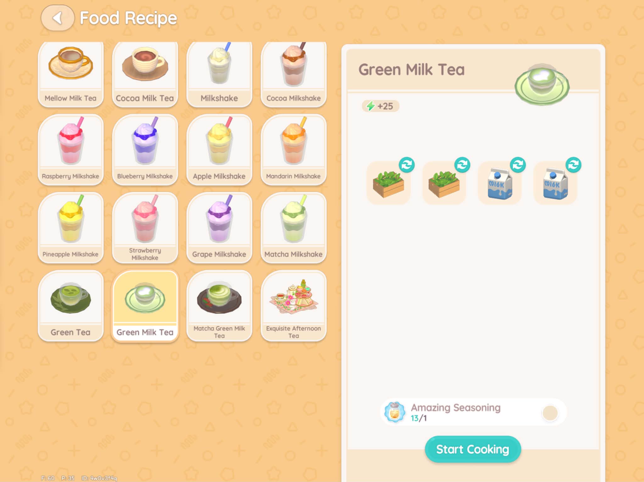 How to unlock Mellow Milk Tea and Green Milk Tea recipes in