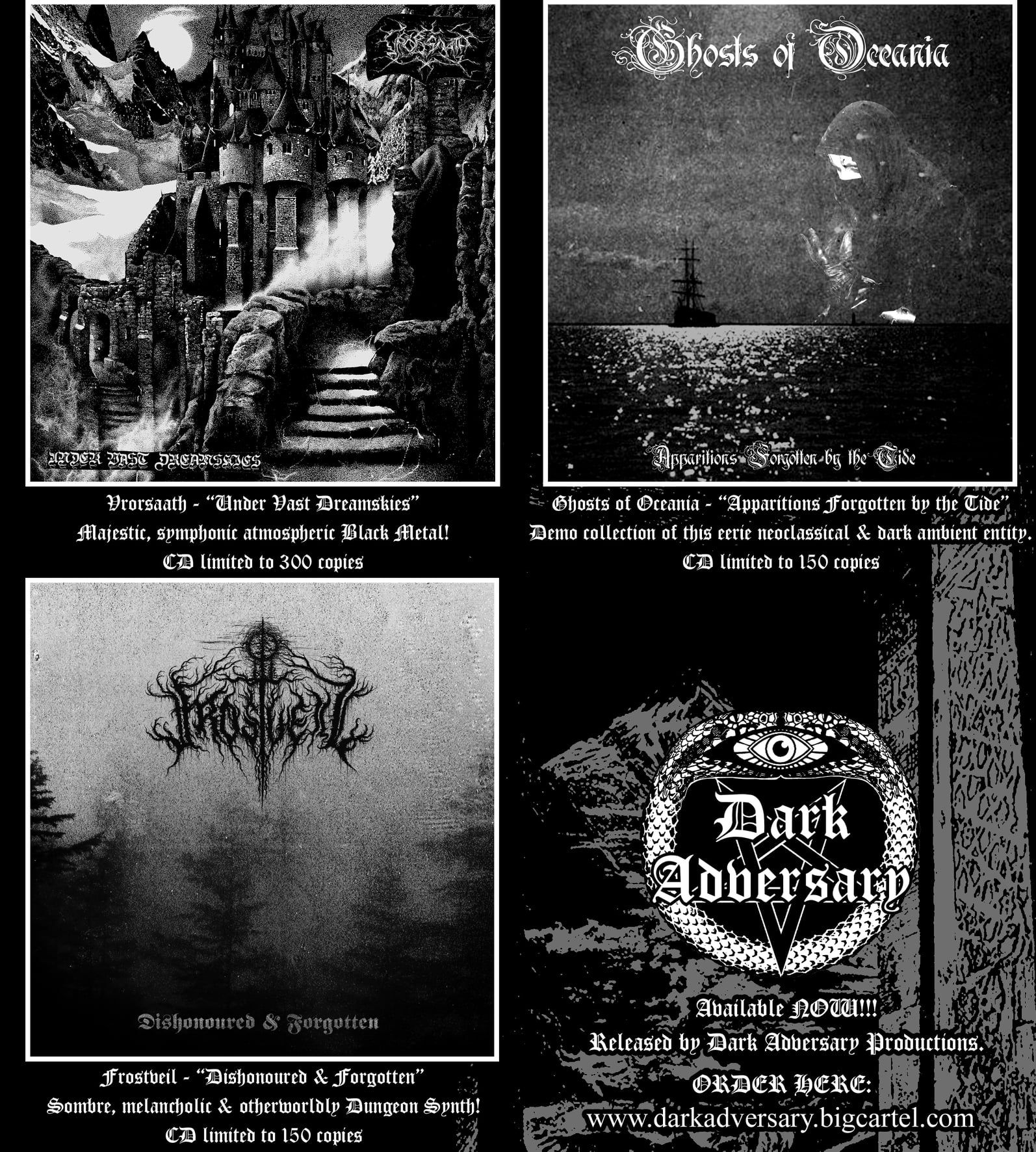 Vrörsaath, Ghosts of Oceania & Frostveil are all out NOW on CD 