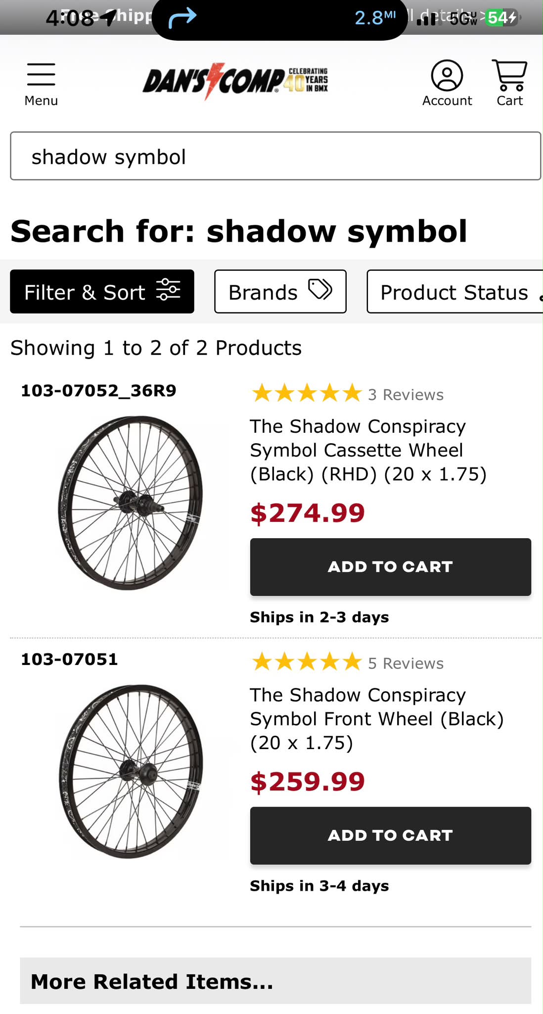 Shadow Conspiracy wheel set price discrepancy