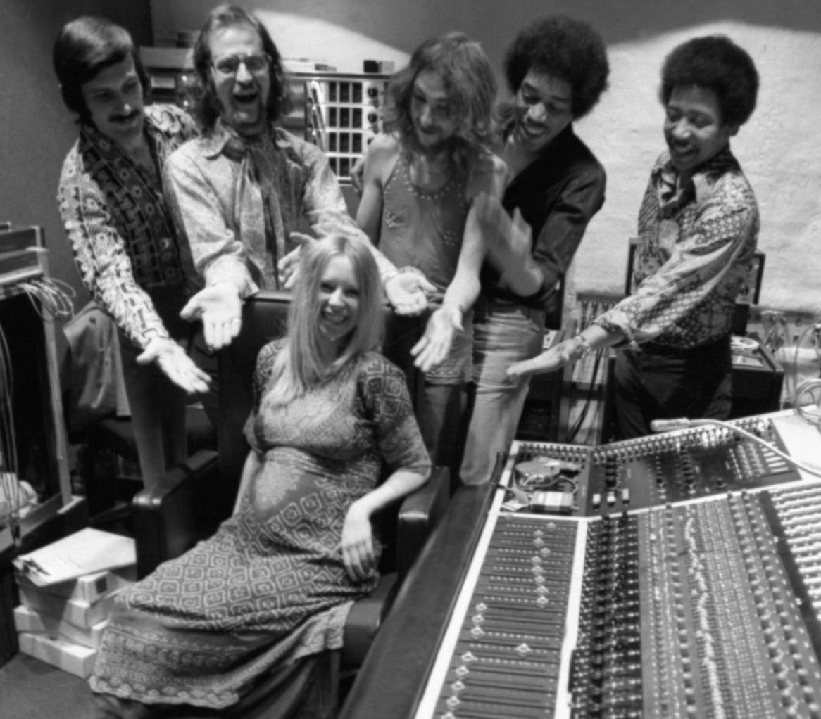 Jimi and Eddie Kramer at Electric Lady Studios in 1970