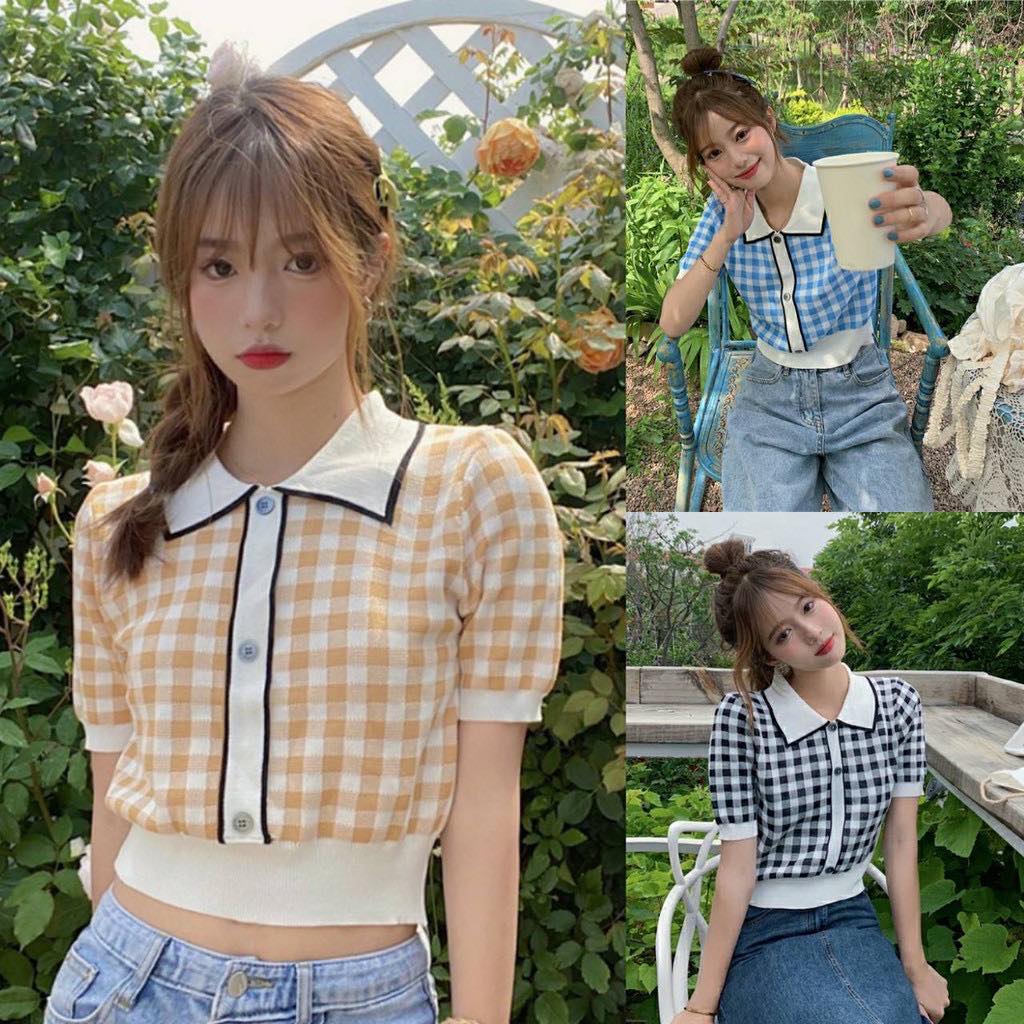 YUYI SHOP - 💕New in💕เสื้อไหมพรม แขนสั้น แขนตุ๊กตา คอปก... | Facebook